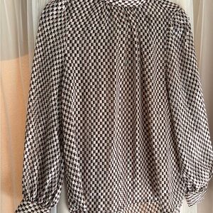 Checkered Black and White Blouse